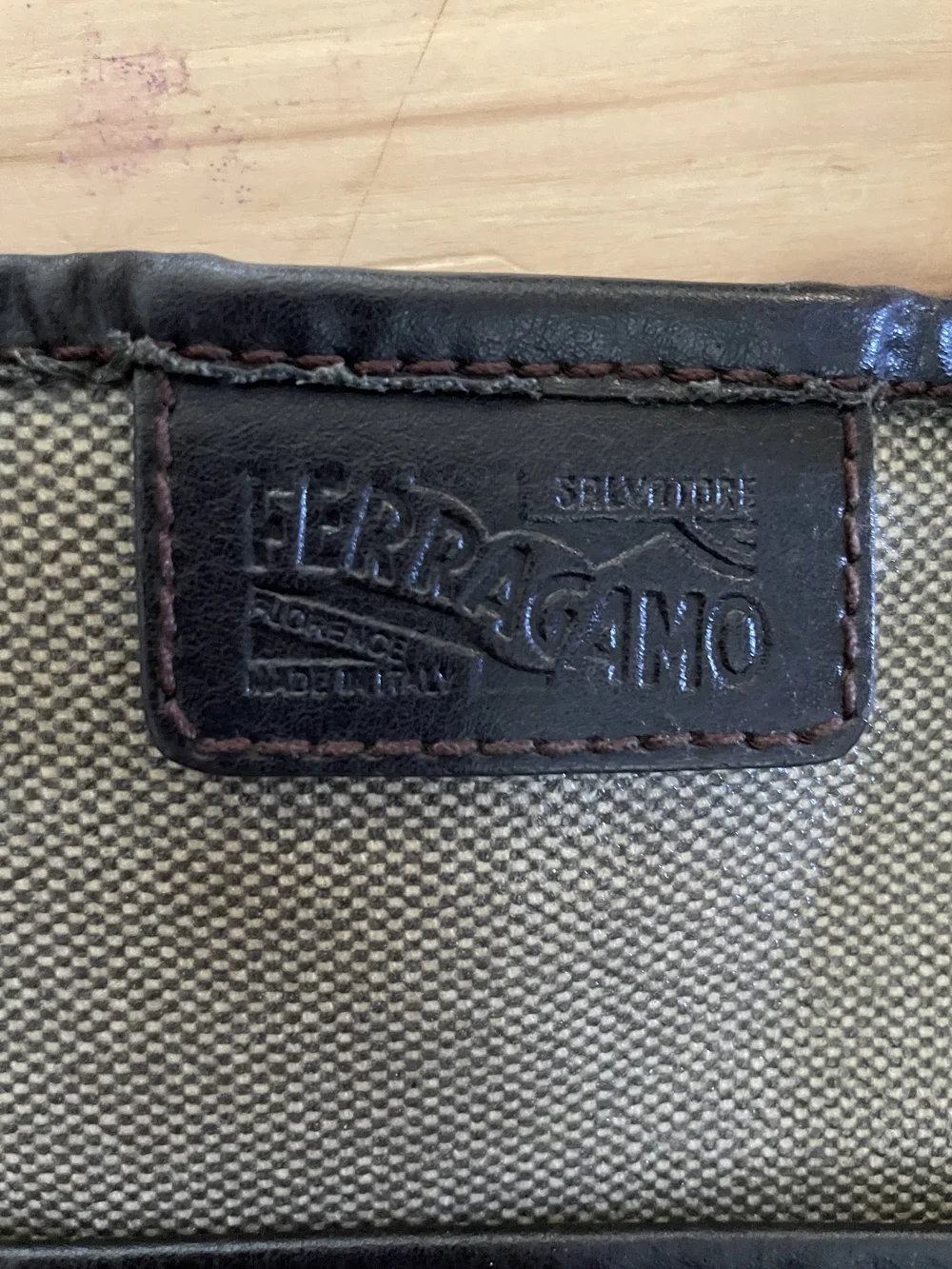Salvatore Ferragamo Canvas Crossbody Messenger Bag Unisex